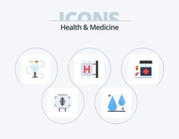 hälsa och medicin platt ikon packa 5 ikon design. kondition. Centrum. kondition. apotek. hälsa vektor