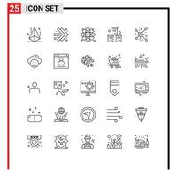 25 kreativ Symbole modern Zeichen und Symbole von verteilen Verpackung Forschung Pack Box editierbar Vektor Design Elemente
