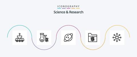 Wissenschaft Linie 5 Symbol Pack einschließlich Neuron. Raum. Raum. Wissenschaft. Atom vektor