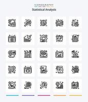 kreativ statistisch Analyse 25 Gliederung Symbol Pack eine solche wie Stichwort Analyse. Benchmarking. Suche Statistiken. Benchmark. Graph vektor