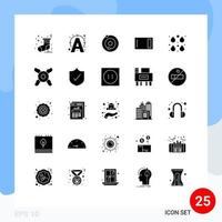 25 Universal- solide Glyphe Zeichen Symbole von Tropfen Farbe System Zuhause Ware Hacken editierbar Vektor Design Elemente