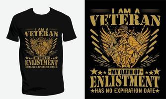 USA armén veteran- och USA militär tshirt design vektor