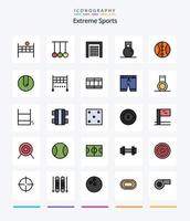 kreativ Sport 25 Linie gefüllt Symbol Pack eine solche wie Ball. Baseball. Ziel. Gewicht. Fitnessstudio vektor