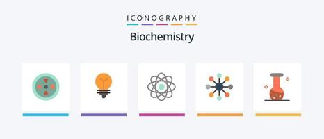 biokemi platt 5 ikon packa Inklusive biologi. analys. biokemi. kemi. biologi. kreativ ikoner design vektor