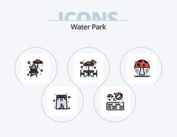 vatten parkera linje fylld ikon packa 5 ikon design. . vatten. parkera. romantik. fontän vektor