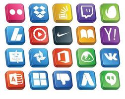 20 Sozial Medien Symbol Pack einschließlich Foto Suche Adsense Yahoo Nike vektor