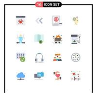 16 thematisch Vektor eben Farben und editierbar Symbole von Idee Mitarbeiter App mögen Planung editierbar Pack von kreativ Vektor Design Elemente