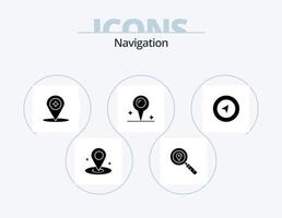 Navigation Glyphe Symbol Pack 5 Symbol Design. . Navigation. Kompass. Karte. Ort vektor