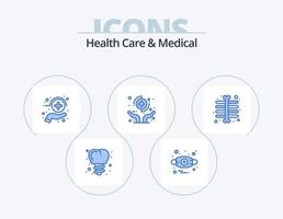 hälsa vård och medicinsk blå ikon packa 5 ikon design. stråle. skydda. hälsa. försäkring. hälsa vektor