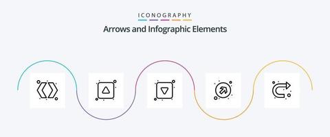 Pfeil Linie 5 Symbol Pack einschließlich unterzeichnen. richtig hoch. abspielen Taste. hoch. Pfeil vektor