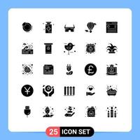 uppsättning av 25 modern ui ikoner symboler tecken för valentine varm baloon medicin flygande baloon öga redigerbar vektor design element