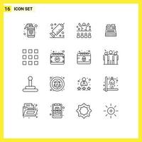 16 kreativ ikoner modern tecken och symboler av miniatyrer handla konferens skrivare fax redigerbar vektor design element