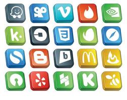 20 Sozial Medien Symbol Pack einschließlich McDonalds Blogger Auto einfach Safari vektor