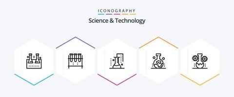 Wissenschaft und Technologie 25 Linie Symbol Pack einschließlich wissenschaftlich Forschung. chemisch Industrie. Wissenschaft von Gegenstand. Bär Labor. wissenschaftlich Studie von das Ursprung von das Erde vektor