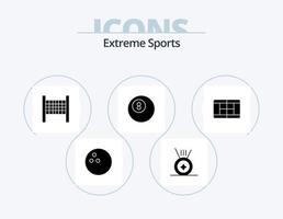 sport glyf ikon packa 5 ikon design. . domstol. vektor