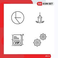 Linie Pack von 4 Universal- Symbole von Diagramm Mitglied Sinker Lot Kontrollen editierbar Vektor Design Elemente