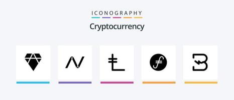 kryptovaluta glyf 5 ikon packa Inklusive crypto . rättvis mynt . crypto valuta. krypto. kreativ ikoner design vektor