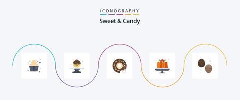 Süss und Süßigkeiten eben 5 Symbol Pack einschließlich Süßigkeiten. Nachtisch. Lebensmittel. Schokolade Ei. Essen vektor