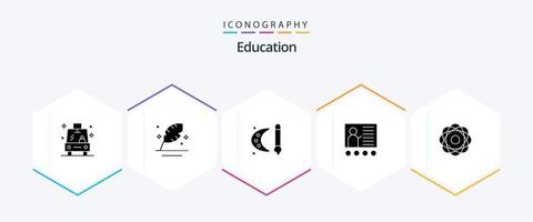 Bildung 25 Glyphe Symbol Pack einschließlich Präsentation. Konferenz. Schrift. Tafel. Gemälde Bürste vektor