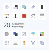 20 Design eben Farbe Symbol Pack mögen Ort Netz Design kreativ Gitter Design vektor