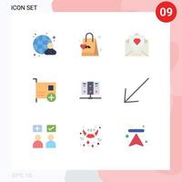 uppsättning av 9 modern ui ikoner symboler tecken för hårdvara datorer hjärta kort tacksägelse redigerbar vektor design element
