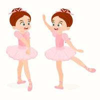 kleine Ballerinas posieren zusammen vektor