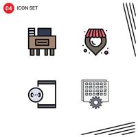 4 kreativ Symbole modern Zeichen und Symbole von Schreibtisch Entwicklung Ort App Veranstaltung editierbar Vektor Design Elemente