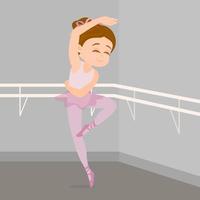 ballerina poserar och tränar vektor