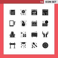 16 kreativ ikoner modern tecken och symboler av utveckling browser förvaltning design Hem redigerbar vektor design element