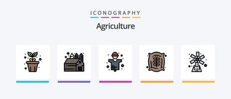 Landwirtschaft Linie gefüllt 5 Symbol Pack einschließlich Bauernhof. Tasche. Landwirtschaft. Landwirtschaft. Lebensmittel. kreativ Symbole Design vektor