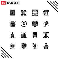 16 kreativ ikoner modern tecken och symboler av kaffe låda dryck bio kaffe maskin Kafé redigerbar vektor design element