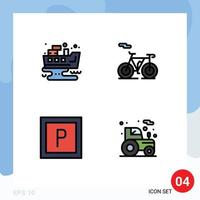 4 kreativ Symbole modern Zeichen und Symbole von durchgesickert Landwirtschaft Abfall Transport Bauernhof editierbar Vektor Design Elemente
