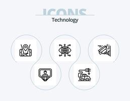 teknologi linje ikon packa 5 ikon design. teknologi. transport. bil. bil. Kolla på vektor