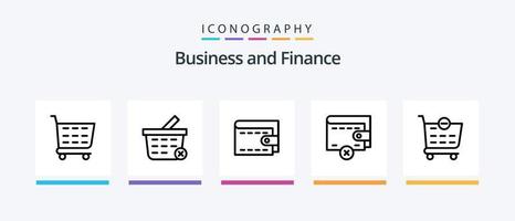 finansiera linje 5 ikon packa Inklusive . strukturera. . kreativ ikoner design vektor