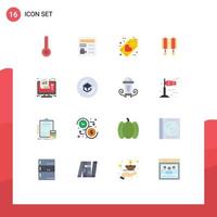 uppsättning av 16 modern ui ikoner symboler tecken för tillväxt dekoration favorit kinesisk hängsmycke redigerbar packa av kreativ vektor design element