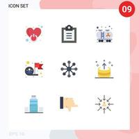 användare gränssnitt packa av 9 grundläggande platt färger av server mål olja Framgång anställd redigerbar vektor design element