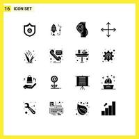 einstellen von 16 modern ui Symbole Symbole Zeichen zum Gräser Gegensätze schwanger Navigation Pfeile editierbar Vektor Design Elemente