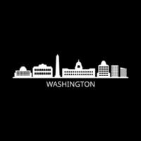 Washington Skyline auf weißem Hintergrund vektor