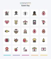 kreativ Ostern 25 Linie gefüllt Symbol Pack eine solche wie Ostern. liebt. Ostern Ei. Ostern. Herz vektor