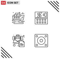 4 kreativ ikoner modern tecken och symboler av läckt företag avfall kärlek enheter redigerbar vektor design element