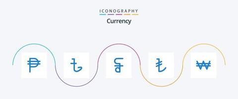 valuta blå 5 ikon packa Inklusive pengar. vann. reil. Prova. turkiska vektor