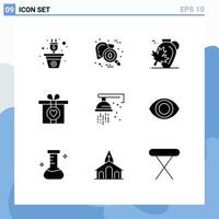 uppsättning av 9 modern ui ikoner symboler tecken för närvarande gåva testning lönn kanada redigerbar vektor design element