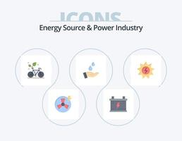 Energie Quelle und Leistung Industrie eben Symbol Pack 5 Symbol Design. Energie. Energie. Zyklus. Wasser. Umgebung vektor