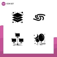 Lager Vektor Symbol Pack von 4 Linie Zeichen und Symbole zum Design Verbindung Syscoin Krypto Währung Computer editierbar Vektor Design Elemente