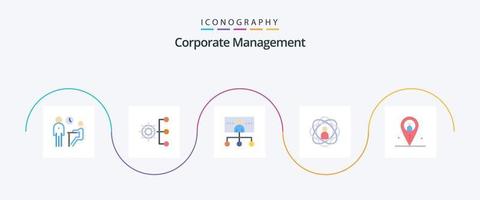 korporativ Verwaltung eben 5 Symbol Pack einschließlich Person. Fähigkeiten. Management. Organisation. Führung vektor