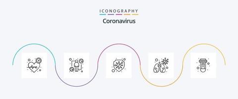 Coronavirus Linie 5 Symbol Pack einschließlich Blut. Virus. viral. eingezogen. Virus vektor