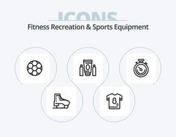 kondition rekreation och sporter Utrustning linje ikon packa 5 ikon design. basketboll. sport. sport. fotboll. boll vektor