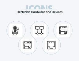 enheter linje ikon packa 5 ikon design. server. internet. nätverk. förbindelse. tjäna vektor