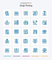 kreativ Design Denken 25 Blau Symbol Pack eine solche wie Stift. Karte. Pakete. Farbe. beleuchtet vektor