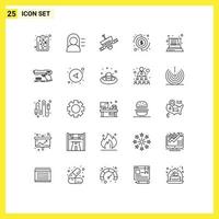 25 kreativ Symbole modern Zeichen und Symbole von Physik Bewegung Radar Geld Münzen editierbar Vektor Design Elemente